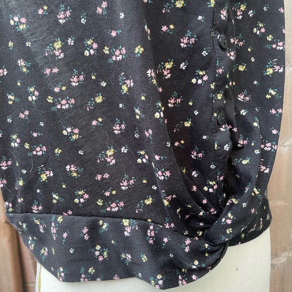 Sleeveless Top Crop Shirt Floral Print Size XL - Picture 5 of 7